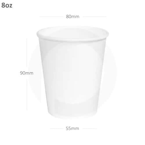 8oz Single Wall White Paper Cup 1000/ctn