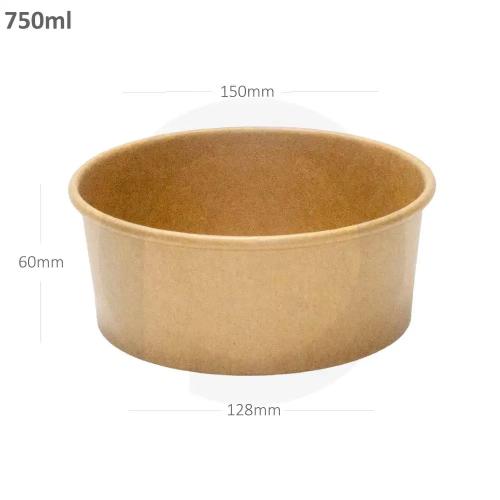 750ml Kraft Paper Salad Bowl 300/ctn