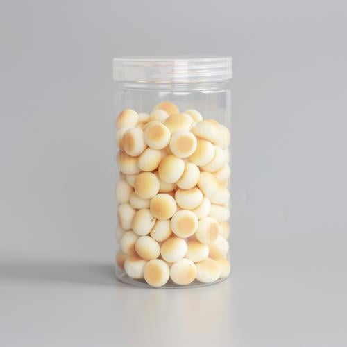 جار 500 مل بلاستيك شفاف بغطاء بلاستيك شفاف 100 حبة