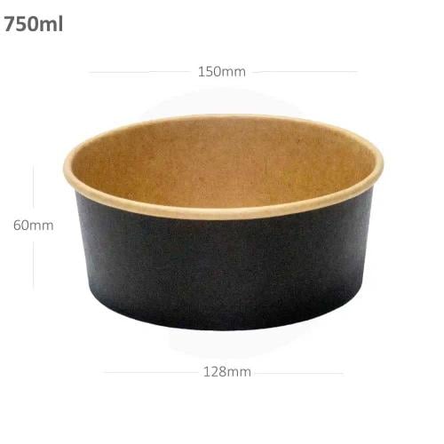 علبة سلطة 750 مل أسود ورق كرافت 300 حبة