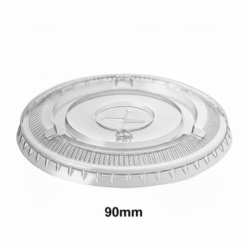 غطاء كوب 90 مم مسطح بلاستيك شفاف بفتحة 1000 حبة