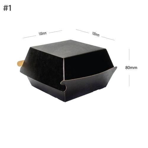 Black - #1 Burger Kraft Paper Box 200/ctn