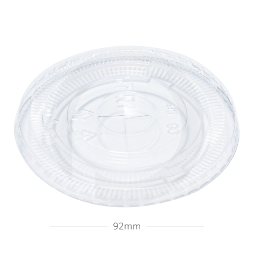 92mm PET Plastic Flat Lid X hole 1000/ctn