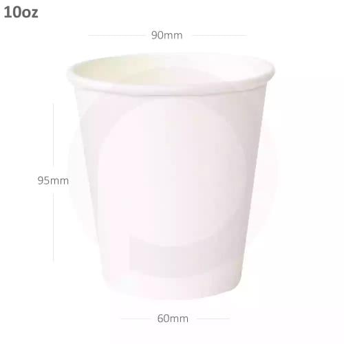 كوب قهوة 10 اونص ورق ابيض طبقة واحدة 1000 حبة