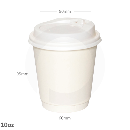 HD 8oz White Double Wall Paper Cup | 80mm Top - 500 Pcs