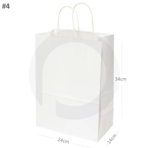 #4 White Paper Twisted Handle Bag 200/ctn