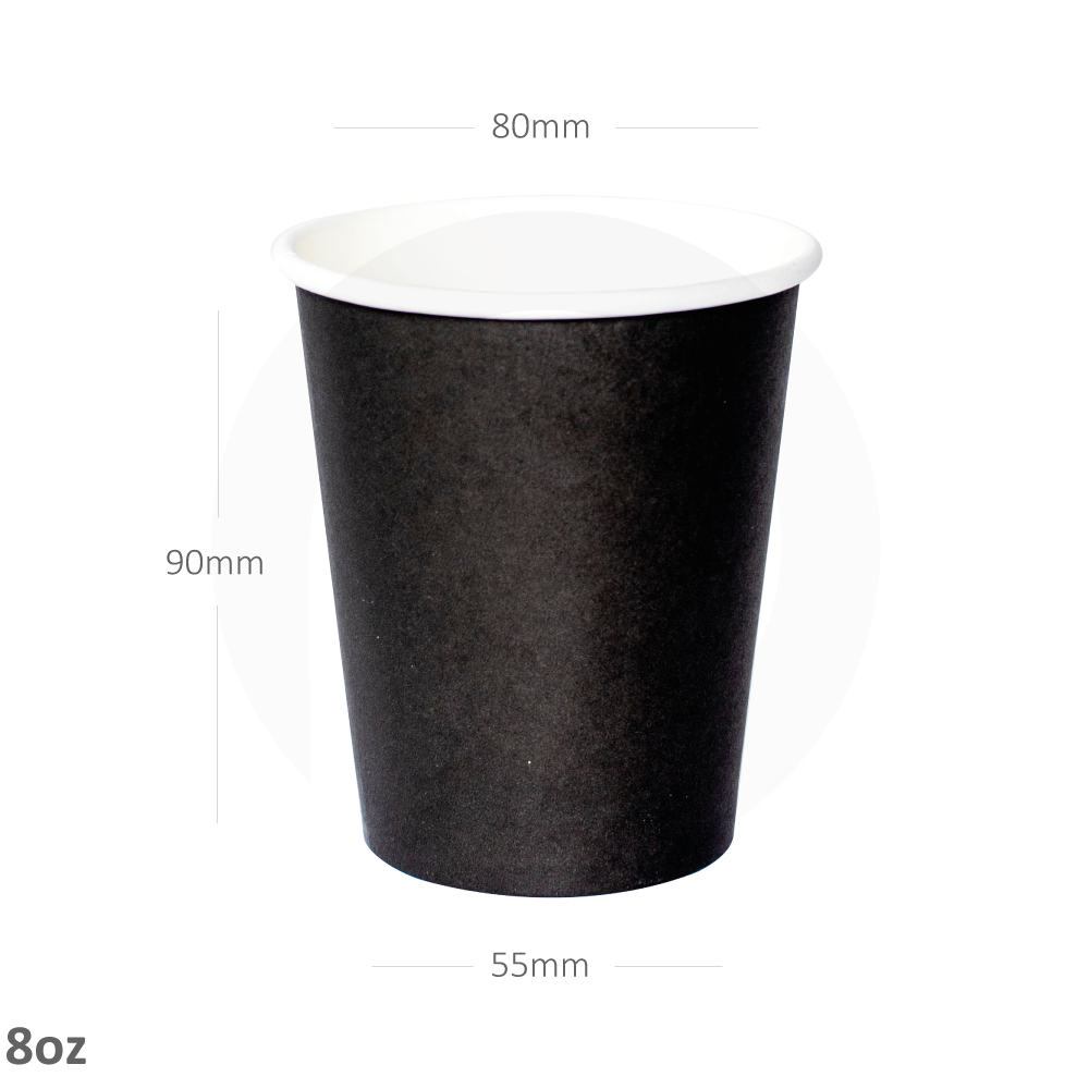 Black - 8oz White Paper Soup Cup 500/ctn - MJDPAK Disposables Food