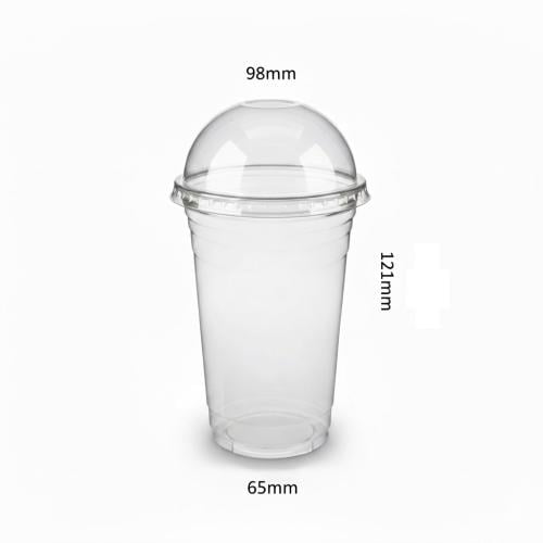 كوب عصير 16 اونص بلاستيك شفاف مع غطاء قبة 1000 حبة