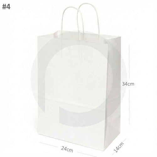 #4 White Paper Twisted Handle Bag 200/ctn