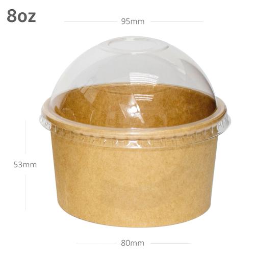 كوب ايس كريم 8 اونص ورق كرافت مع غطاء قبة 1000 حبة