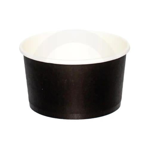 Black - 8oz White Paper Ice Cream Cup 1000/ctn