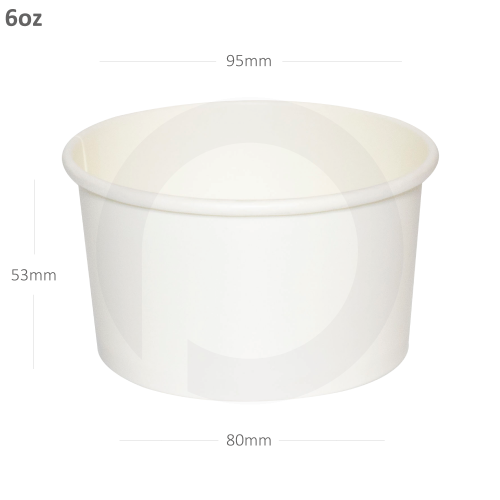 6oz White Paper Ice Cream Cup 1000/ctn