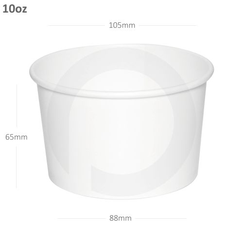 10oz White Paper Ice Cream Cup 1000/ctn