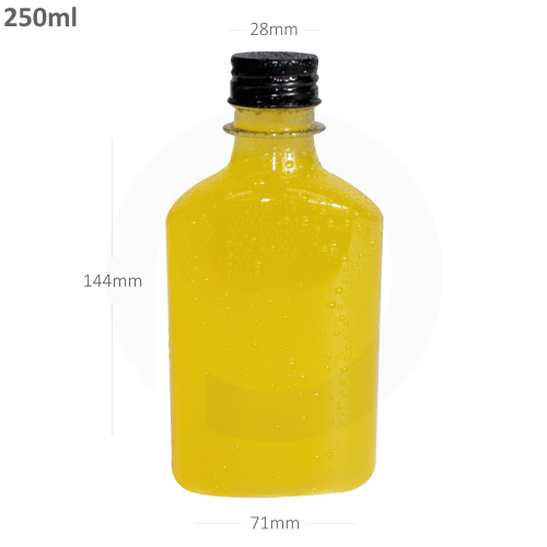 قارورة قهوة باردة 250 مل بلاستيك شفاف بغطاء الومنيوم اسود 200 حبة