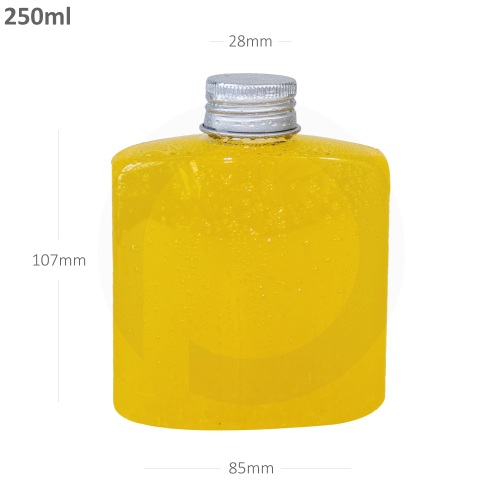 قارورة قهوة باردة 250 مل بلاستيك شفاف بغطاء الومنيوم فضي 200 حبة