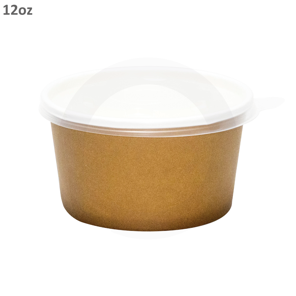 Kraft Paper Soup Cups With Lids - - Disposable Food Containers For