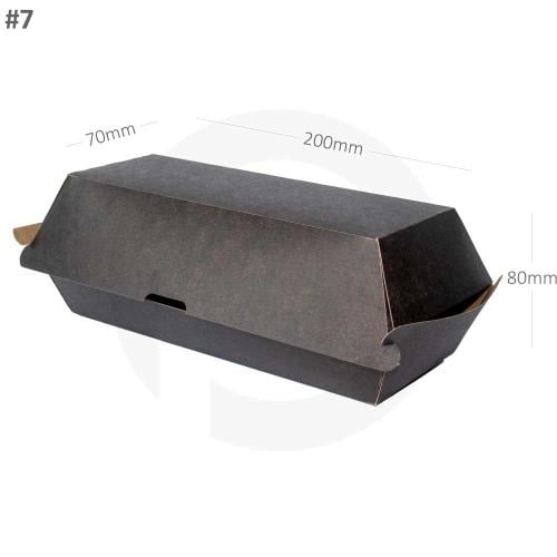 علبة ساندوتش #7 اسود ورق كرافت 200 حبة