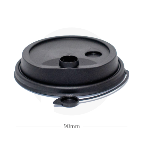 غطاء كوب 90 مم بلاستيك اسود مطفي متصل 1000 حبة - 029026