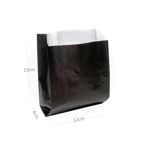 كيس بدون قاعدة 12×4×13 سم  اسود ورق ابيض 1000 حبة