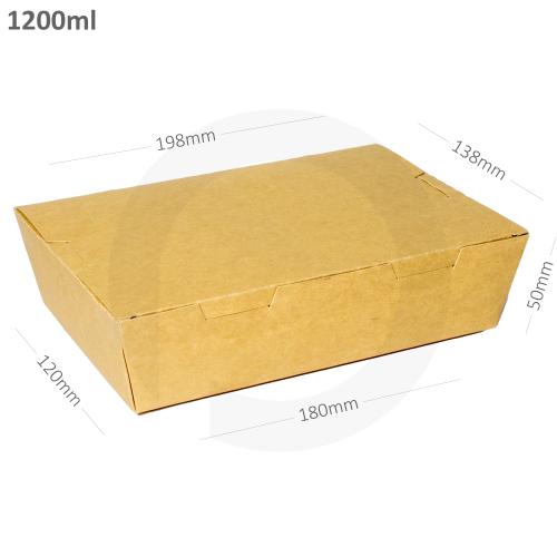 علبه طعام 1200 مل ورق كرافت 200 حبة
