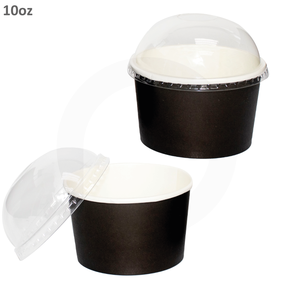 4 oz Paper Ice Cream Cup White Flat Lid, 1000/cs