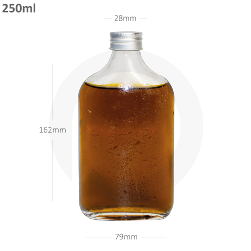250ml B Cold Brew Glass Bottle Silver Alu Cap 40/ctn