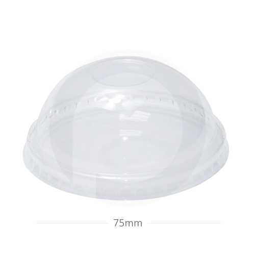 75mm PET Plastic No Hole Dome Lid 1000/ctn