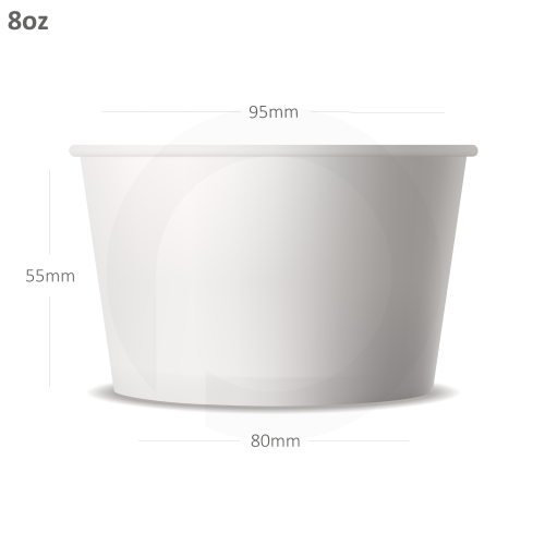 8oz White Paper Ice Cream Cup 1000/ctn