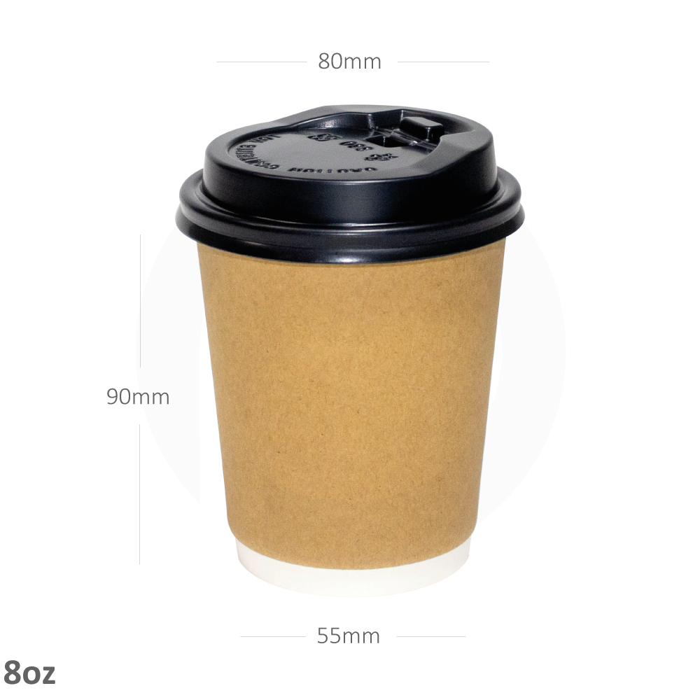 Wholesale Cheap Custom Kraft Paper Cup Double Wall Disposable with Lid –  Fastfoodpak