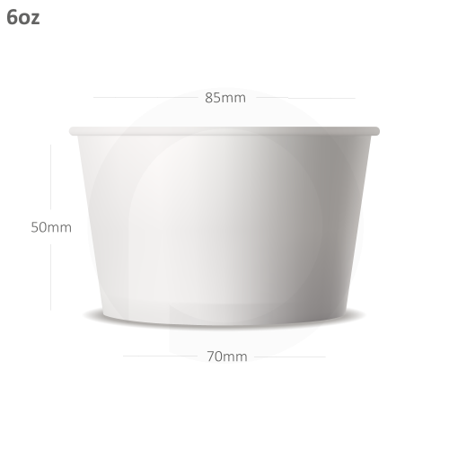 6oz White Paper Ice Cream Cup 1000/ctn
