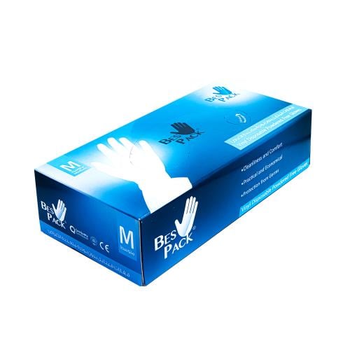 بست باك قفازات فينايل بدون بودرة وسط M