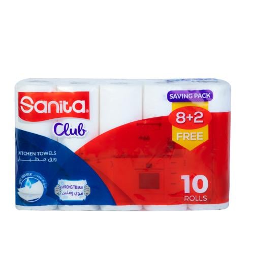 سانيتا كلوب ورق مطبخ 27.1×22.4سم 8+2 رول