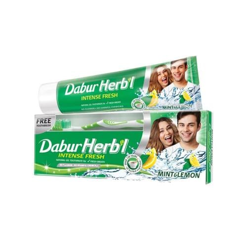 دابر معجون اسنان ليمون ونعناع 150جرام+فرشة