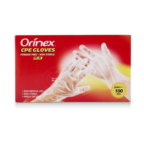 اورينكس قفازات خالية من البودرة وسط 100حبة