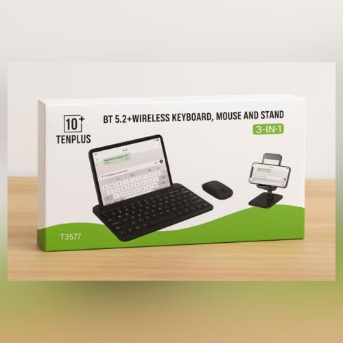 كيبورد وماوس ستاند لاسلكي من TENPLUS 3*1