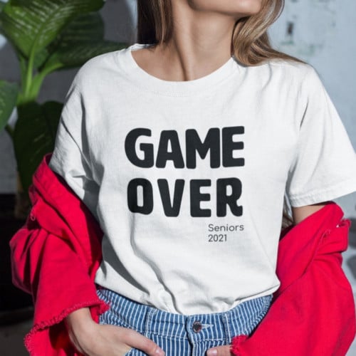 تيشرت GAME OVER مع إضافة سنة التخرج