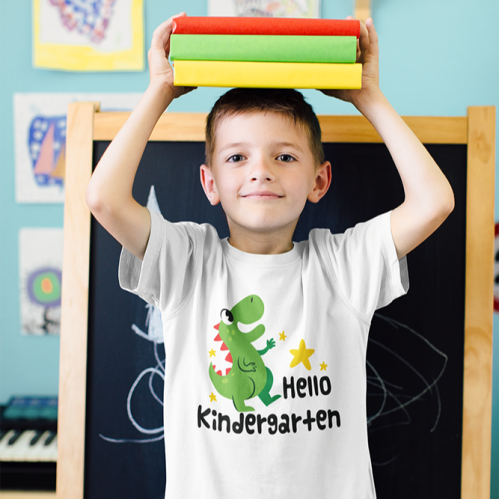 تيشيرت Hello Kindergarten ديناصور