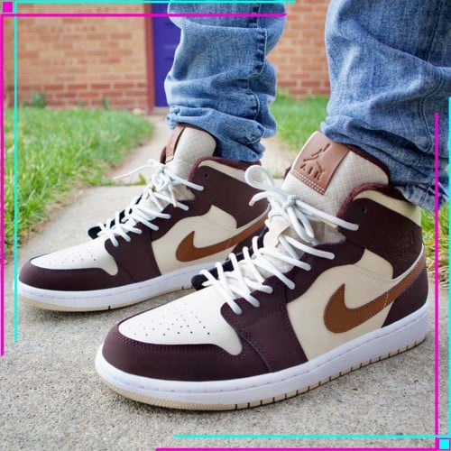 Jordan 1 Mid Brown Basalt Oatmeal