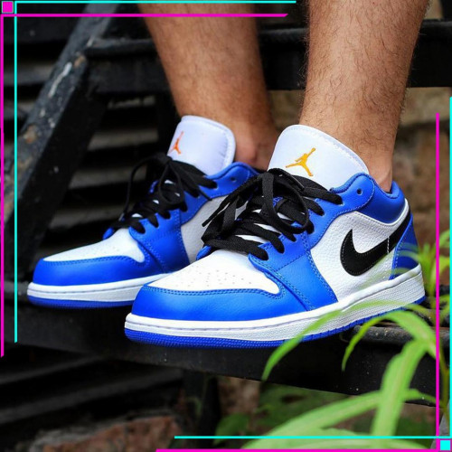Jordan 1 Low Hyper Royal Orange Peel