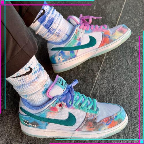 Nike SB Dunk Low x Futura Laboratories Bleached Aqua