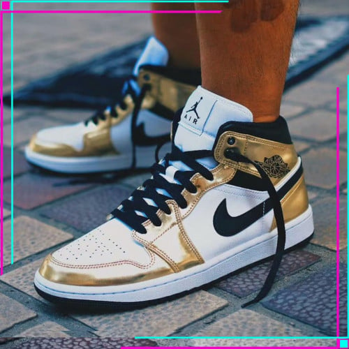 Jordan 1 Mid Metallic Gold