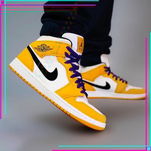 Jordan 1 Mid SE lakers
