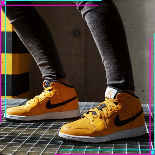 Jordan 1 Mid University Gold Black