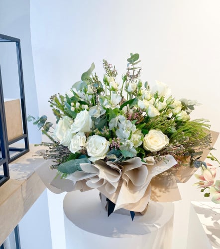 بوكيه ورد ابيض