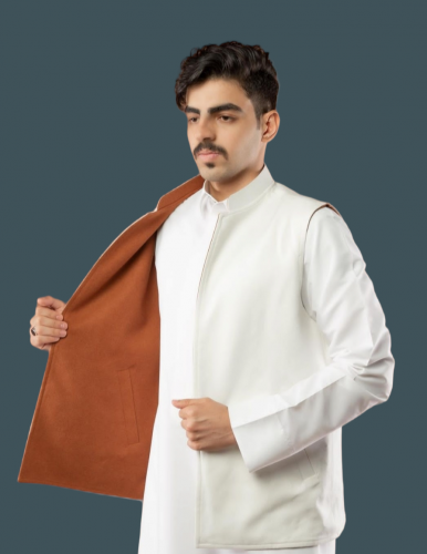 سديري جوخ لون ابيض/بني