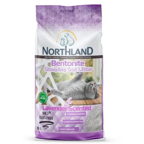 رمل قطط نورثلاند بنتونيت متكتلة برائحة لافندر 20 لتر