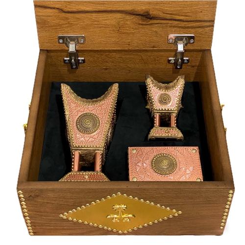 طقم أهداء برونزي مبخرة ملكية مقاس ٢٦ سم