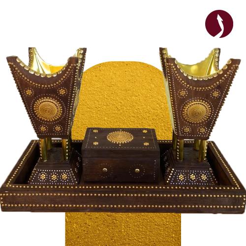 طقم ٢ مباخر رشم ٢٩ سم مع علبة عود