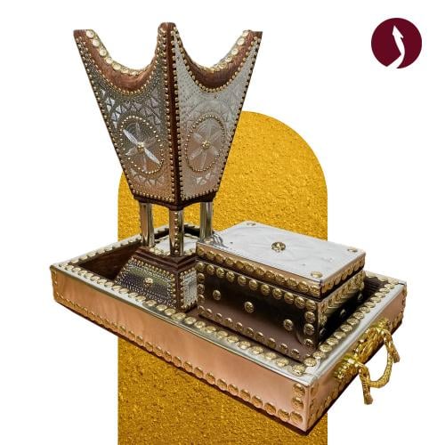 طقم اهداء مبخرة ملكية 29 سم مع صينية