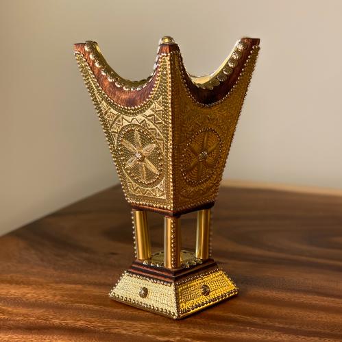 مبخرة ملكية ذهبي وعودي ٢٩ سم